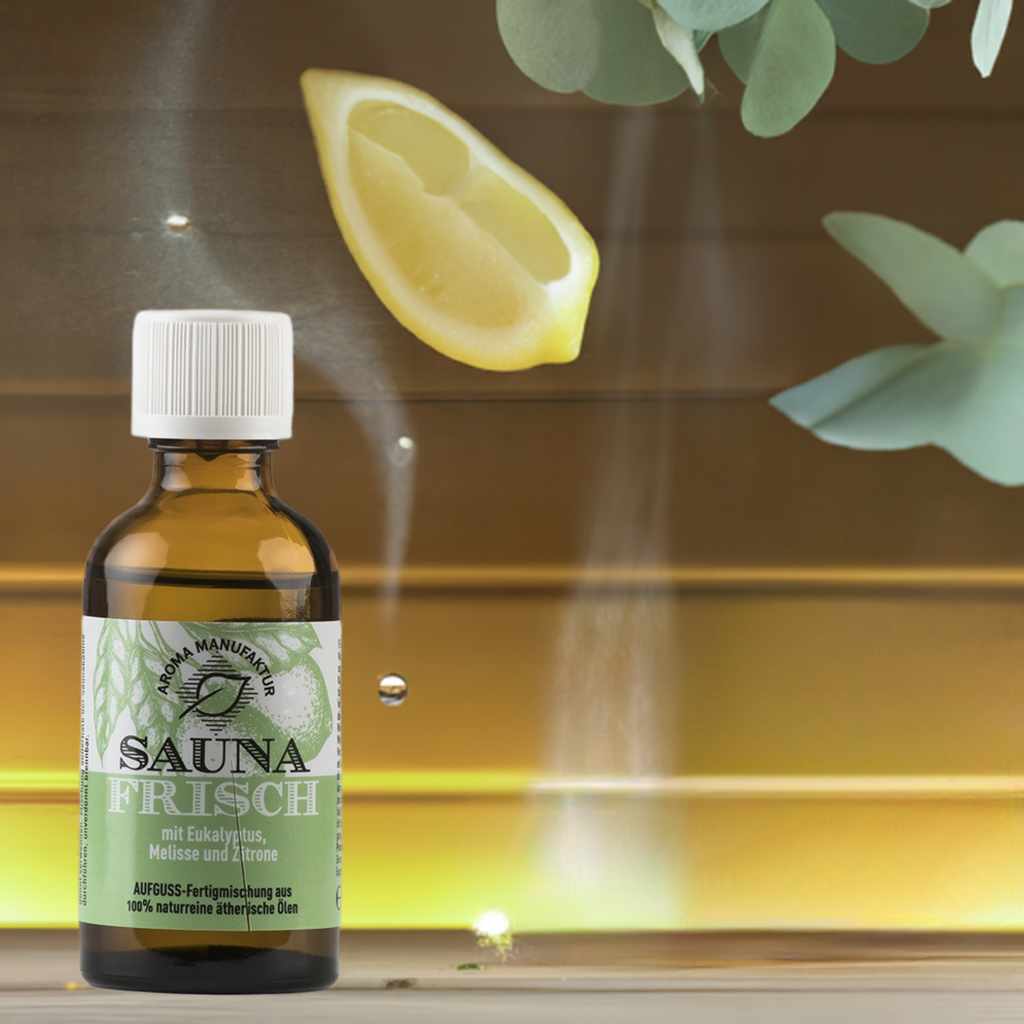 Frei Durchatmen – Sauna Frisch mit Eukalyptus, Melisse & Zitrone – Aufguss Aroma Manufaktur®