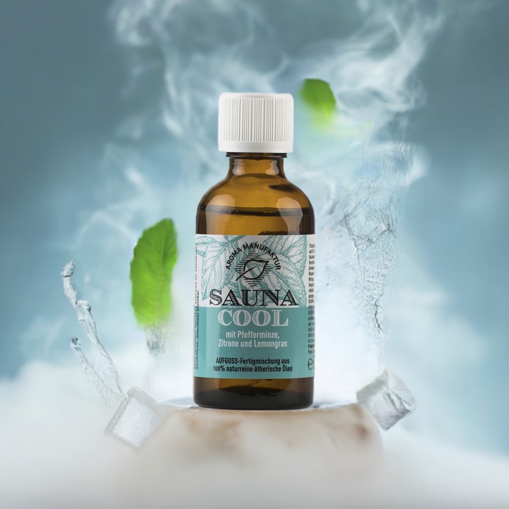 Klar & kühl – Sauna Cool mit Pfefferminze, Zitrone & Lemongras – Aufguss Aroma Manufaktur® ätherisches Öl