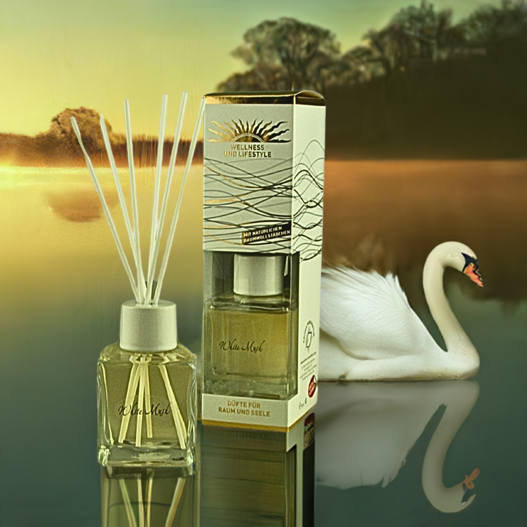 Klar & textilfrisch – De Lux White Musk – Diffusor Aroma Manufaktur® Raumdüfte