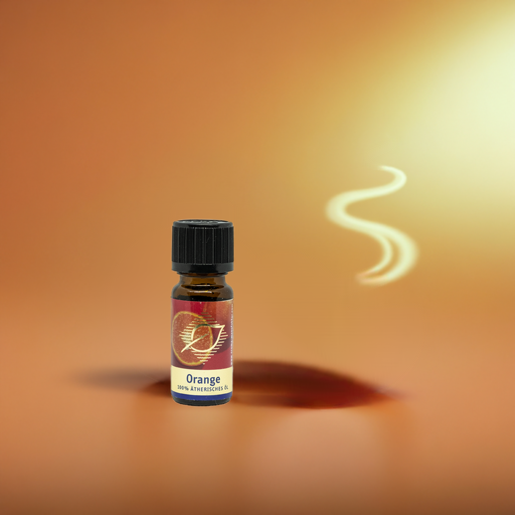 Orange Ätherisches Öl 10 ml  Hintergrund Orang inkl. kleine Rauchwolke