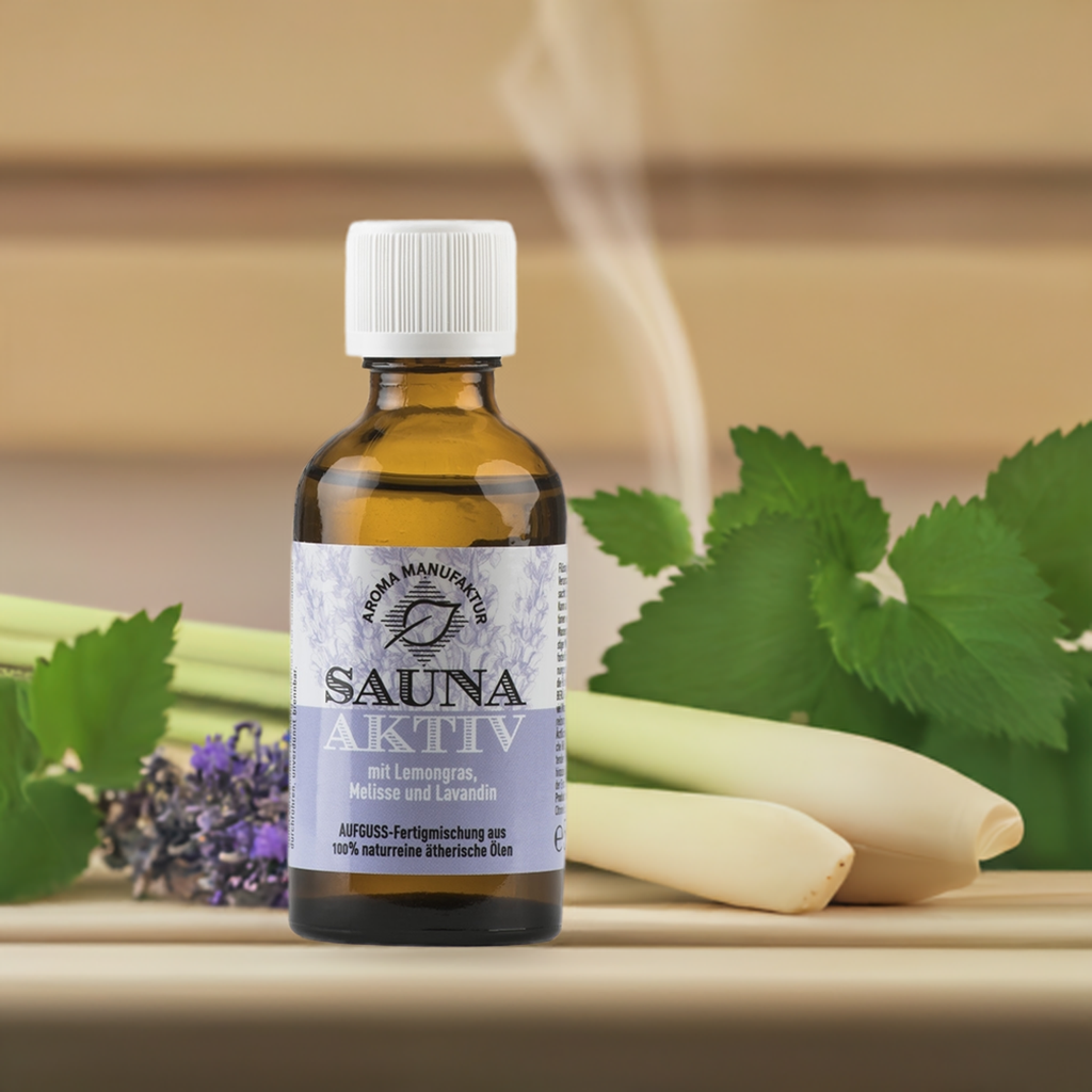 Klar & belebend – Sauna Aktiv mit Lemongras, Melisse & Lavendel – Aufguss Aroma Manufaktur® ätherisches Öl