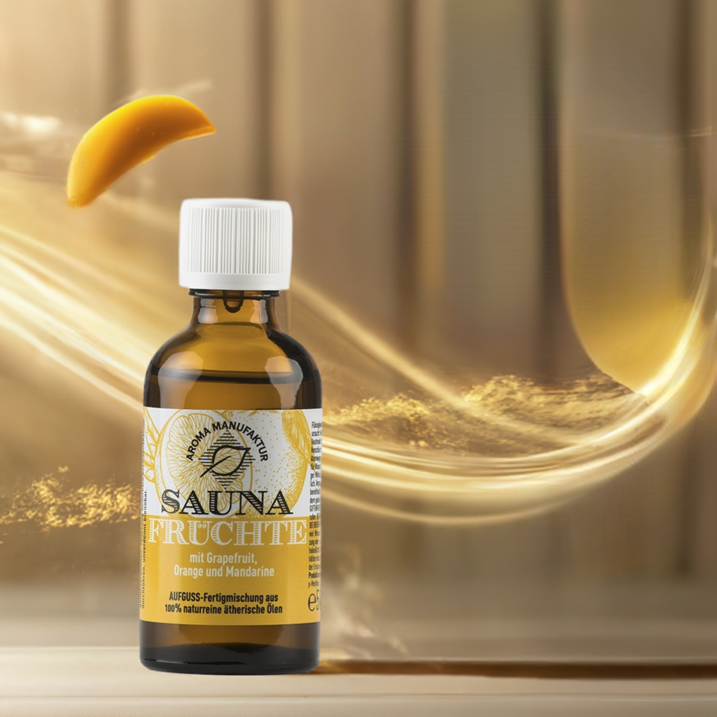 Heiter & fruchtig – Sauna Früchte mit Grapefruit, Orange & Mandarine – Aufguss Aroma Manufaktur®