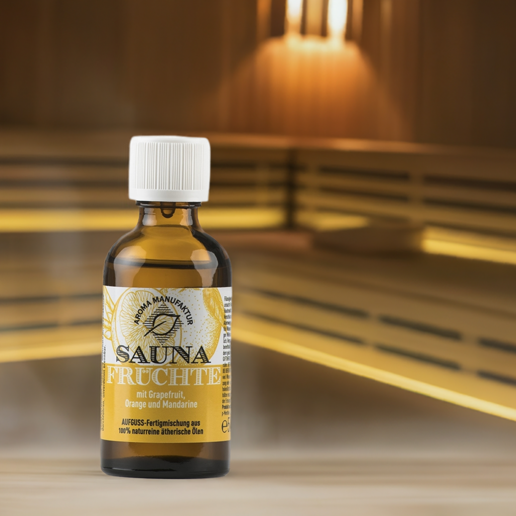Heiter & fruchtig – Sauna Früchte mit Grapefruit, Orange & Mandarine – Aufguss Aroma Manufaktur®