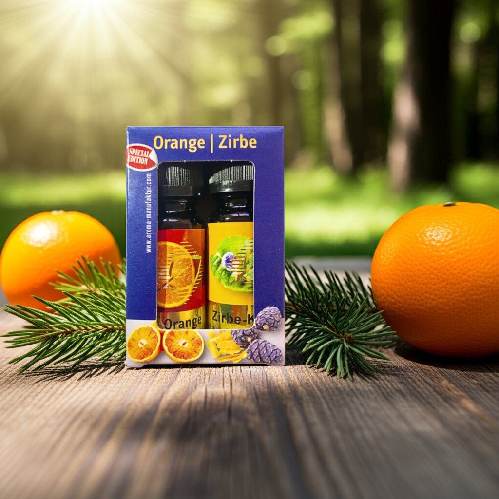 Zitrus & Wald – Natur Orange & Zirbe – Duftöl-Set – 2×10 ml Aroma Manufaktur® ätherisches Öl