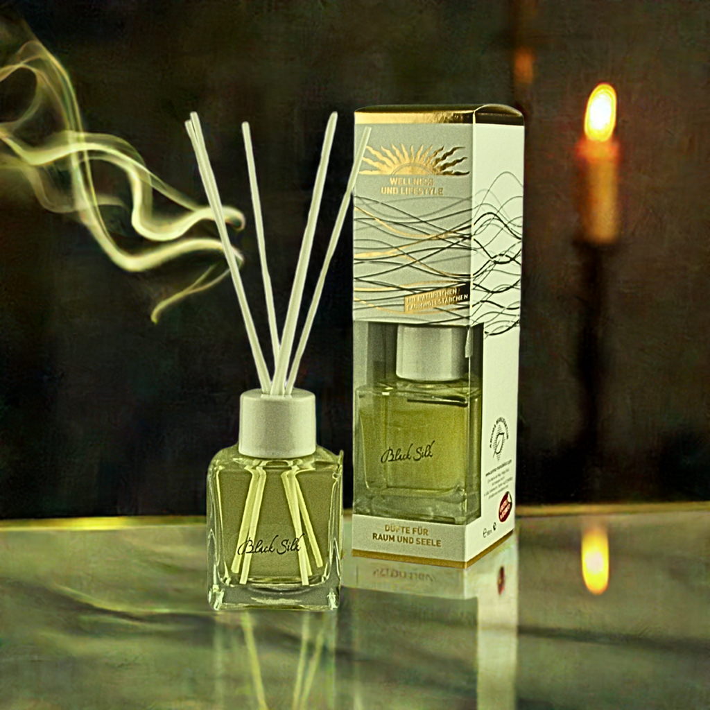 Elegant & weich – De Lux Black Silk – Diffusor Aroma Manufaktur® Raumdüfte