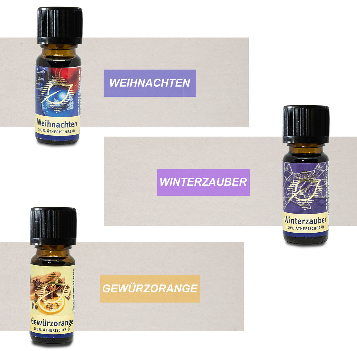 WINTER SET - Geschenk - Ätherische Winter Öle im Set 5 x 50 ml Aroma Manufaktur®